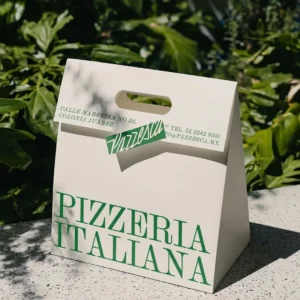 Die cut handle paper bag packaging with integrated carry handle