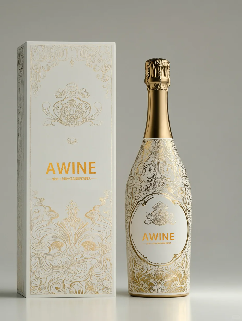 Flat pack wine gift box with gold foil design for cost saving shipping 2