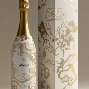 Product 28 Flat-pack wine gift box with gold foil design for cost-saving shipping
