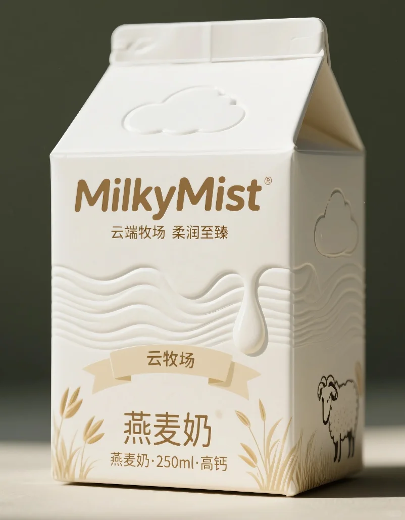 Custom carton beverage packaging box for milk and plant-based drinks