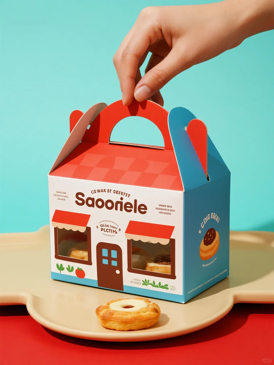 custom dessert gable box with handle 2