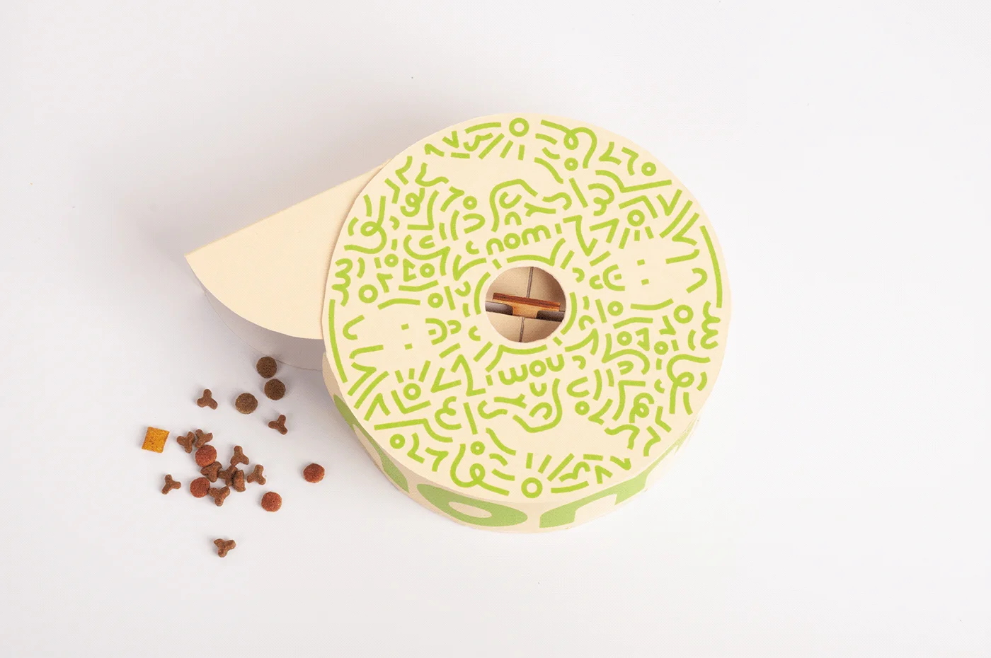 Custom dog food packaging box with creative rotating design