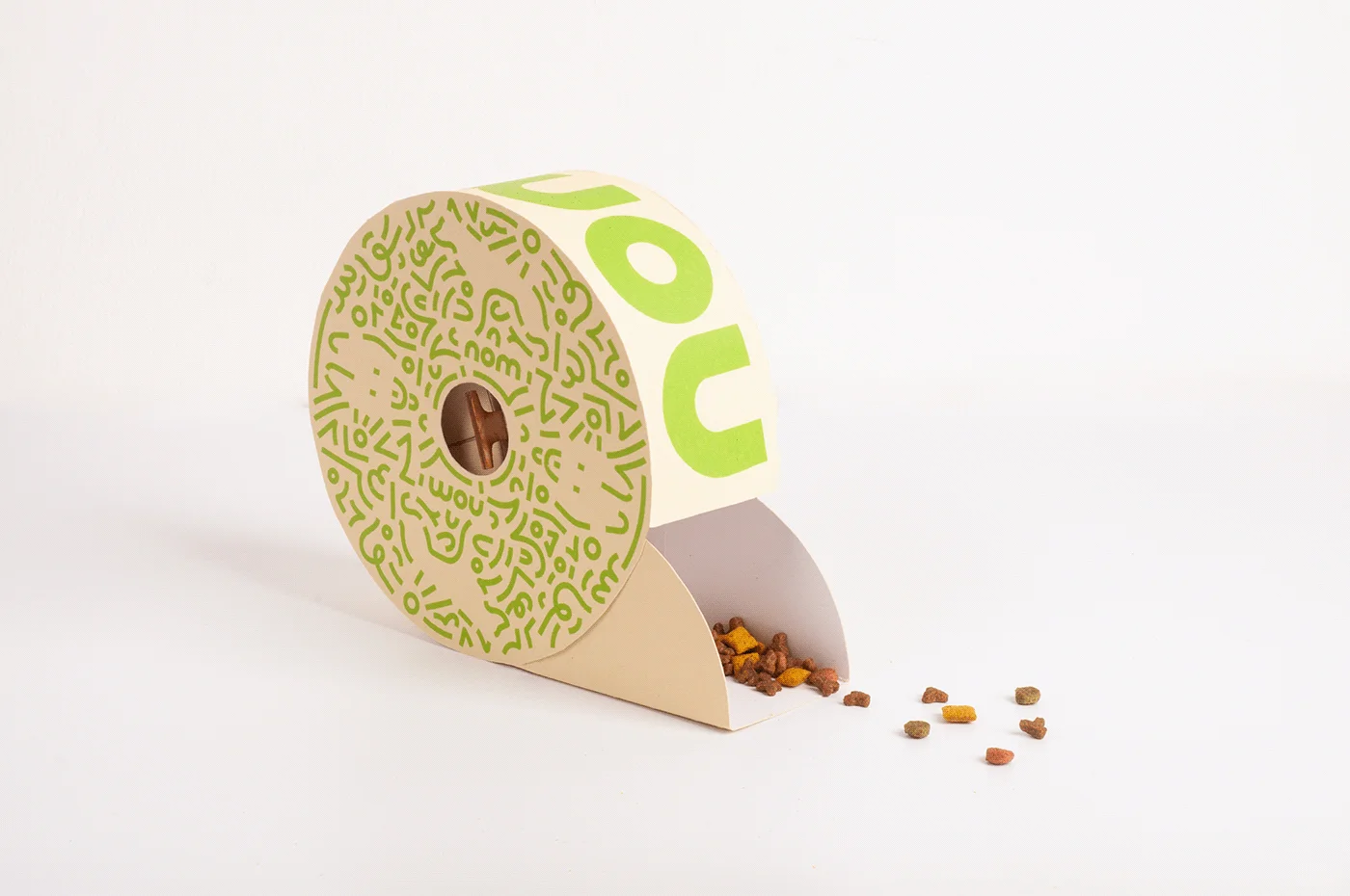 Custom dog food packaging box with creative rotating design