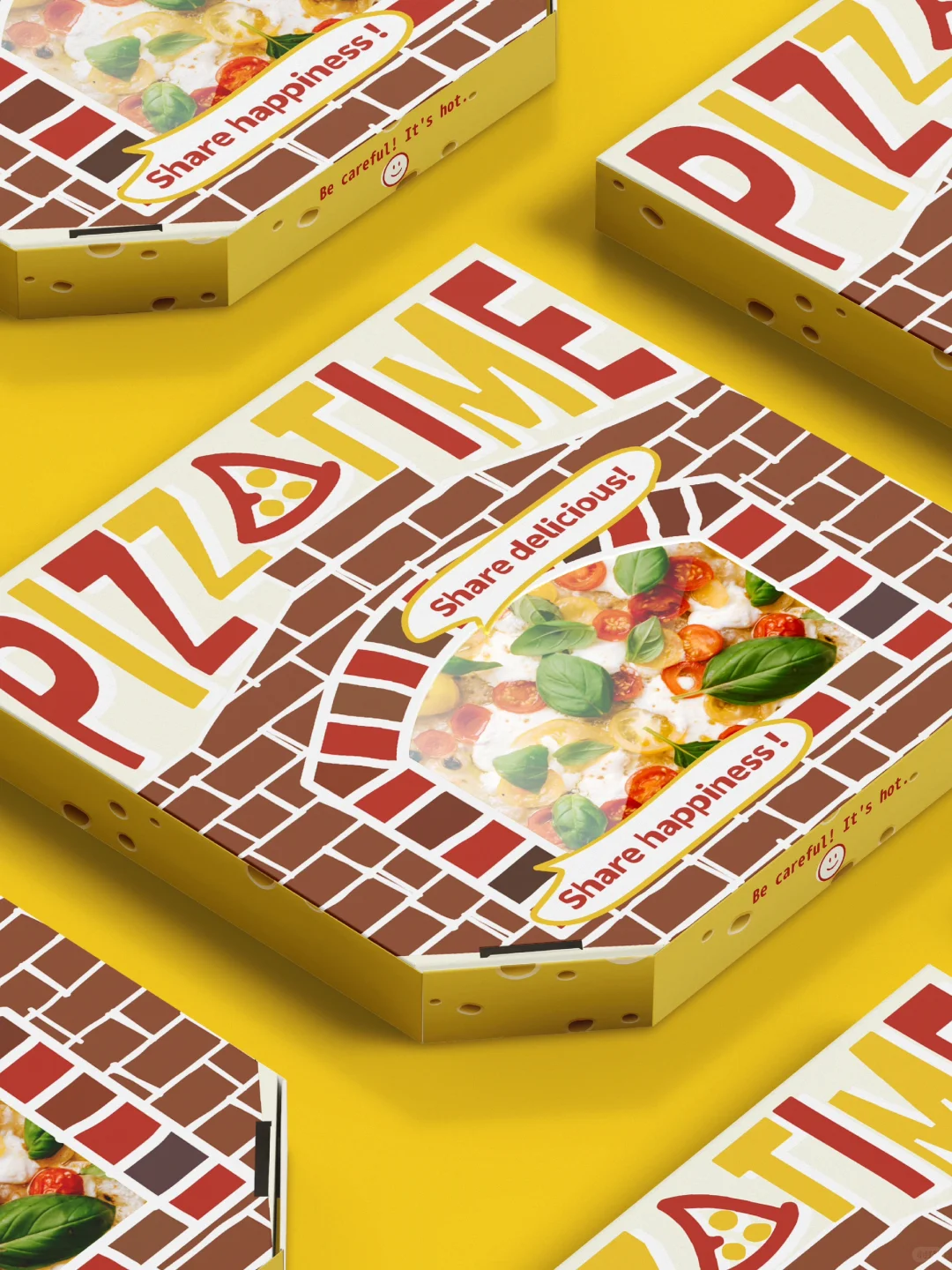 Custom pizza box for food packaging and takeaway