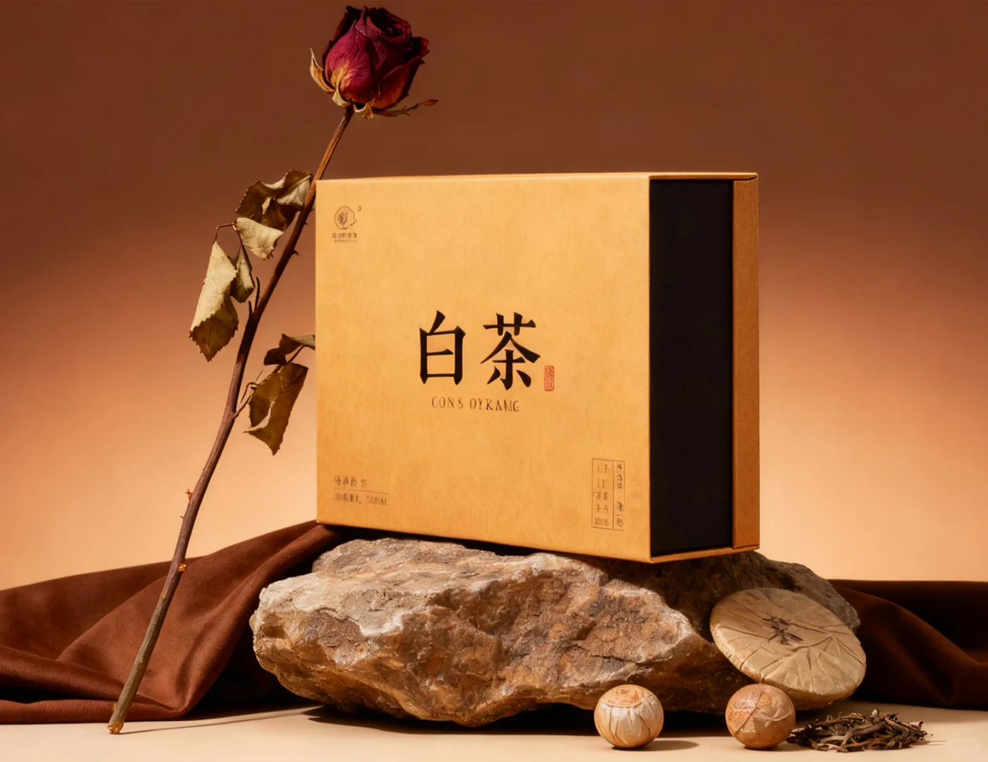 Custom tea gift box packaging with lid made of kraft paper