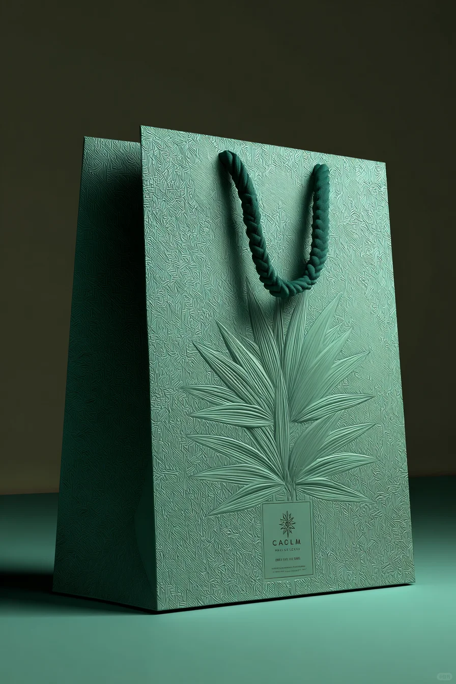 embossed paper gift bag rope handle 4