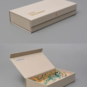Flat-pack magnetic flip lid box designed for easy packing and reduced shipping costs