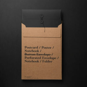 Kraft paper string envelope with button closure for document and stationery packaging