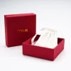 Luxury book style drawer packaging box with ribbon pull and foil logo for jewelry