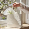 luxury embossed paper bag white 3
