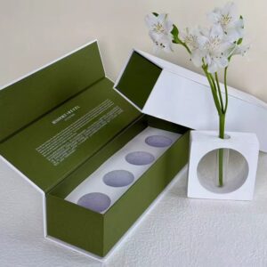 Product 2 Luxury magnetic book style packaging box with green rigid interior and custom insert
