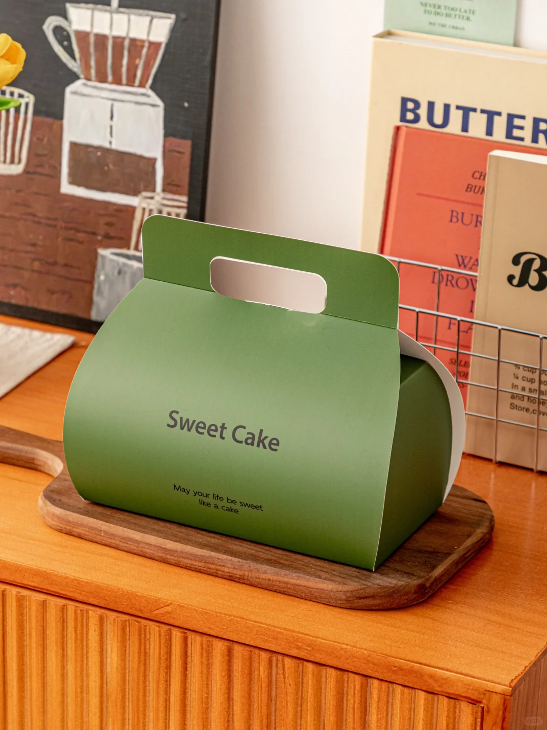 paper cake box with handle packaging 3