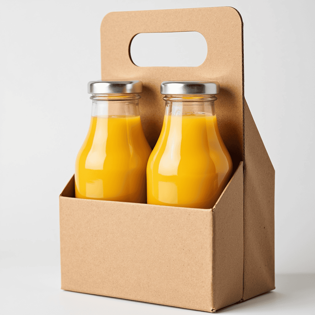 Home 18 Custom beverage bottle carrier packaging box for juice bottles