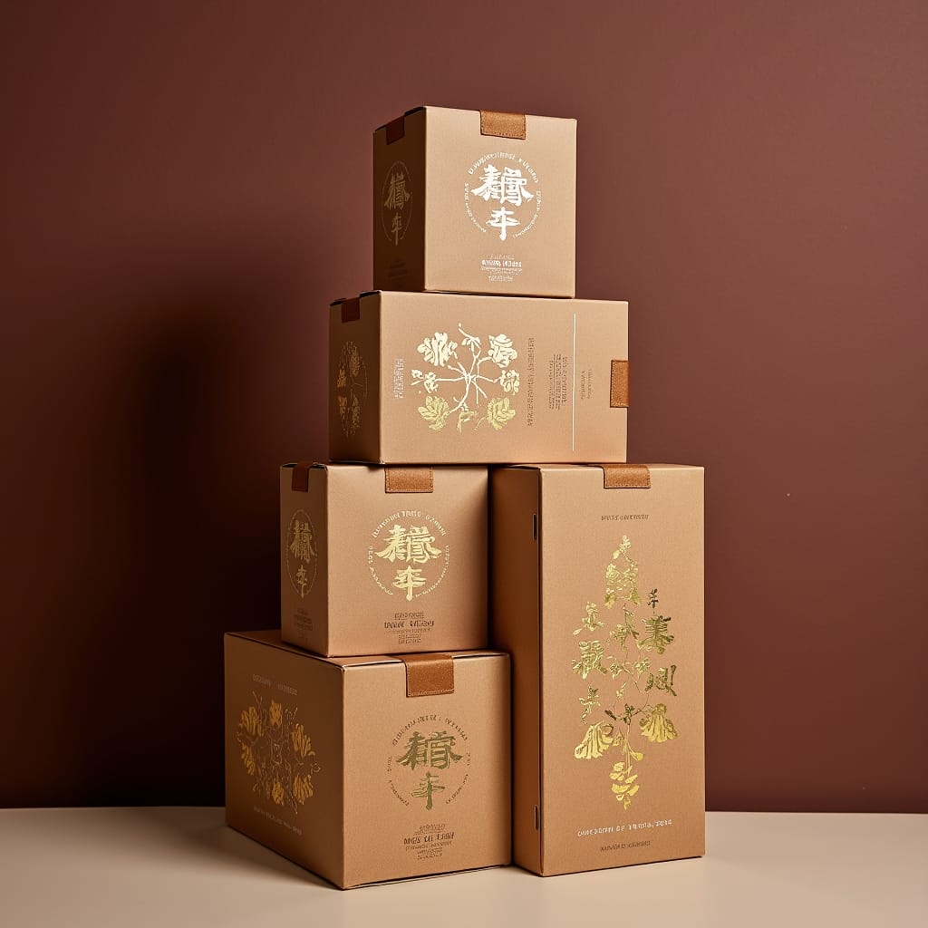 Luxury rigid gift boxes with gold foil stamping, premium custom packaging for gifts and brands