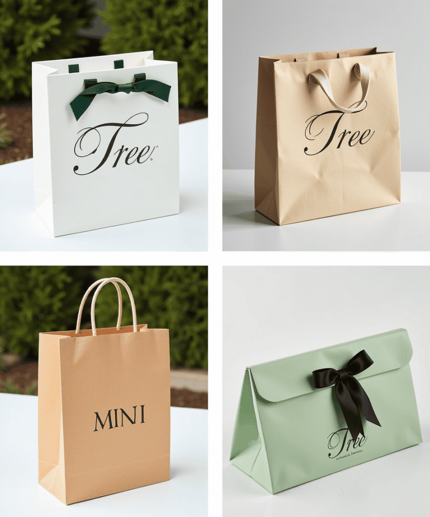 Eco-friendly kraft paper shopping bag for retail and takeaway packaging