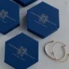 luxury hexagon jewelry box blue gold foil 1