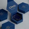 luxury hexagon jewelry box blue gold foil 3
