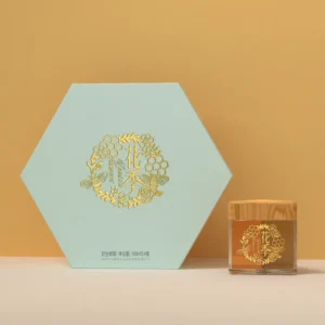 Product 11 Luxury hexagon packaging box with gold foil logo for premium gift and cosmetic products